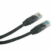 Cablu de rețea LAN UTP patchcord, Cat.5e, RJ45 mascul - RJ45 mascul, 3 m, neecranat, negru, economic, REDUCERE