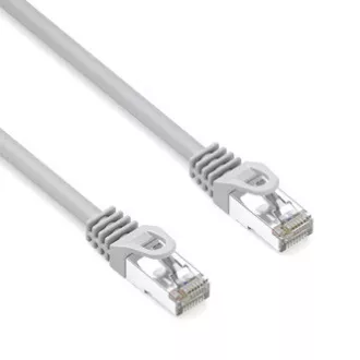 Cablu LAN de rețea S/FTP patchcord, Cat.6a, RJ45 tată - RJ45 tată, 5 m, ecranat dublu, LSOH, gri, 10 Gb/s, economic