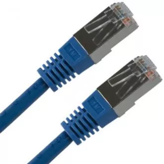 Cablu LAN de rețea FTP patchcord, Cat.5e, RJ45 tată - RJ45 tată, 5 m, ecranat, albastru, cupru pur, economic, ALIMENTARE