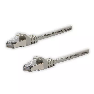 Cablu LAN de rețea FTP patchcord, Cat.5e, RJ45 tată - RJ45 tată, 10 m, ecranat, gri, cupru pur, economic