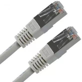 Cablu LAN de rețea FTP patchcord, Cat.5e, RJ45 tată - RJ45 tată, 10 m, ecranat, gri, economic