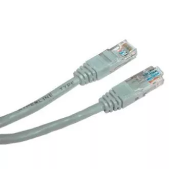 Cablu LAN de rețea UTP patchcord, Cat.6, RJ45 tată - RJ45 tată, 10 m, neecranat, gri, economic