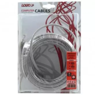 Cablu LAN de rețea UTP patchcord, Cat.5e, RJ45 tată - RJ45 tată, 15 m, neecranat, gri, Logo blister Cablu LAN de rețea UTP patchcord, Cat.5e, RJ45 tată - RJ45 tată, 15 m, neecranat, gri, Logo blister