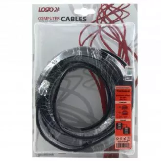 Cablu LAN de rețea UTP încrucișat patchcord, Cat.5e, RJ45 tată - RJ45 tată, 15 m, neecranat, încrucișat, gri, pentru a conecta 2 PC-uri, Log