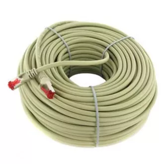 Cablu LAN de rețea S/FTP patchcord, Cat.6, RJ45 tată - RJ45 tată, 30 m, ecranat, LSOH, gri, economic