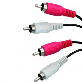 Cablu audio 2x Cinch tată - 2x Cinch tată, 0,5 m, negru