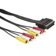 Cablu video SCART tată - 6x CINCH tată, 1,5m, negru