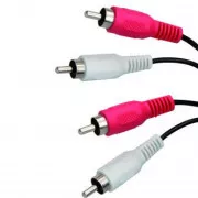 Cablu audio 2x CINCH tată - 2x CINCH tată, 1,5 m, negru