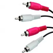 Cablu audio 2x CINCH tată - 2x CINCH tată, 1.5m, negru, Logo