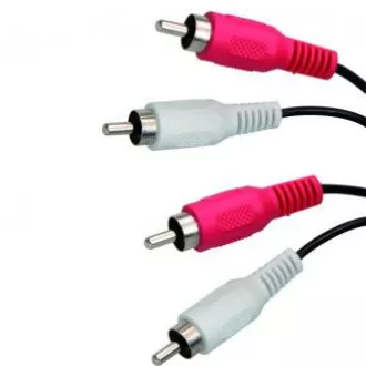 Cablu audio 2x CINCH tată - 2x CINCH tată, 1.5m, negru, Logo