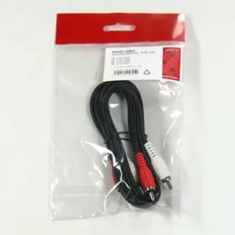 Cablu audio 2x CINCH tată - 2x CINCH tată, 1.5m, negru, Logo