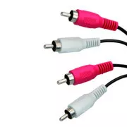 Cablu audio 2x CINCH tată - 2x CINCH tată, 1,5 m, negru, Logo blister