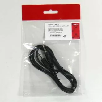 Cablu audio Mufă (3,5 mm) tată - Mufă (3,5 mm) tată, 1,5 m, negru, Logo