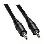 Cablu audio Jack (3,5 mm) tată - Jack (3,5 mm) tată, 1,5 m, negru, Logo blister