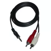 Cablu audio Jack (3,5 mm) tată - 2x CINCH tată, 1,5 m, negru
