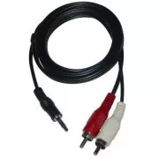Cablu audio Jack (3,5 mm) tată - 2x CINCH tată, 3m, negru