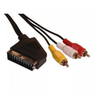 Cablu video SCART tată - 3x CINCH tată, 5m, negru, LA VANZARE