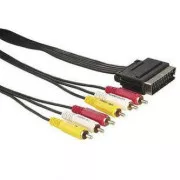 Cablu video SCART tată - 6x CINCH tată, 5m, negru, LA VANZARE