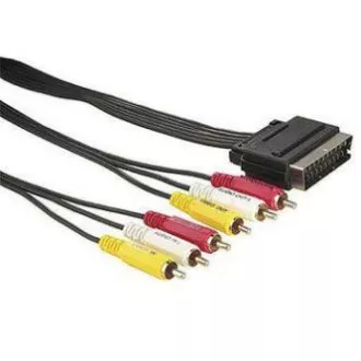 Cablu video SCART tată - 6x CINCH tată, 5m, negru, LA VANZARE