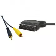 Cablu video SCART tată - CINCH tată + Jack (3.5mm) tată, 5m, negru, REDUCERE