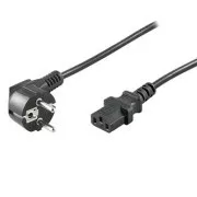 Cablu de alimentare 230V, CEE7 (ștecher) - C13, 1m, aprobat VDE, negru, REDUCERE