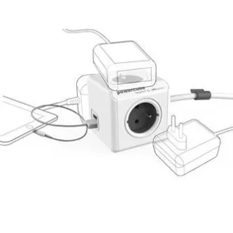 Cablu de rețea prelungitor 230V, CEE7 (ștecher) - POWERCUBE, 1.5m, EXTENDED USB, gri, POWERCUBE, 4 prize, PD 20W A+C Cablu de rețea prelungitor 230V, CEE7 (ștecher) - POWERCUBE, 1.5m, EXTENDED USB, gri, POWERCUBE, 4 prize, PD 20W A+C