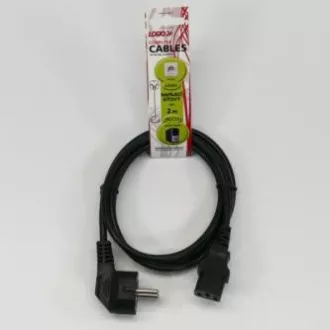 Cablu de alimentare 230V, CEE7 (priza) - C13, 2m, omologat VDE, negru, Logo