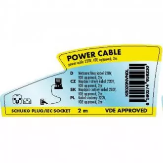 Cablu de alimentare 230V, CEE7 (priza) - C13, 2m, omologat VDE, negru, Logo