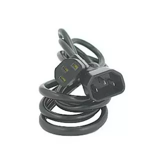 Cablu de retea prelungire 230V, C13 - C14, 2m, omologat VDE, negru