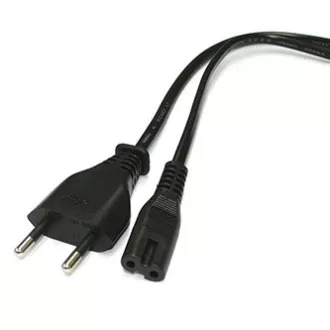 Cablu de alimentare 230V, CEE7/16 (ștecher euro) - C7, 2m, omologat VDE, negru, capăt cu 2 pini Cablu de alimentare 230V, CEE7/16 (ștecher euro) - C7, 2m, omologat VDE, negru, capăt cu 2 pini