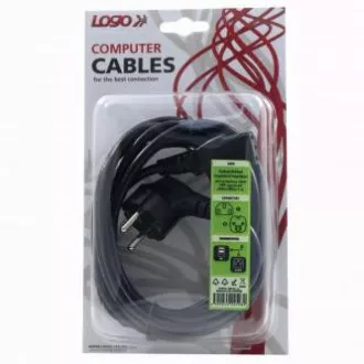 Cablu de alimentare 230V, CEE7 (priza) - C13, 3m, omologat VDE, negru, Logo