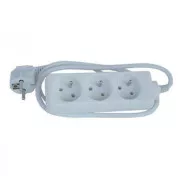 Cablu de alimentare prelungitor 230V, CEE7 (ștecher) - priză 3x, 10m, alb, REDUCERE