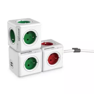 Priză 240V, CEE7 (priză) - POWERCUBE, 0,1 m, USB ORIGINAL, verde, POWERCUBE, 4 prize, 2 porturi USB Priză 240V, CEE7 (priză) - POWERCUBE, 0,1 m, USB ORIGINAL, verde, POWERCUBE, 4 prize, 2 porturi USB