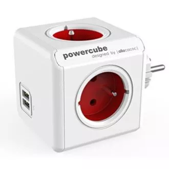 Priză multiplă 240V, CEE7 (priză) - POWERCUBE, 0.1m, USB ORIGINAL, roșu, POWERCUBE, 4 prize, 2 porturi USB Priză multiplă 240V, CEE7 (priză) - POWERCUBE, 0.1m, USB ORIGINAL, roșu, POWERCUBE, 4 prize, 2 porturi USB