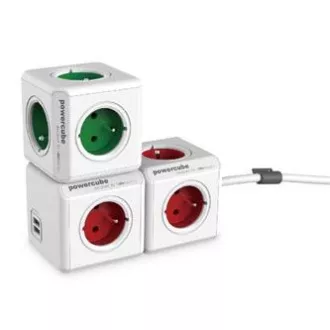 Priză multiplă 240V, CEE7 (priză) - POWERCUBE, 0.1m, USB ORIGINAL, roșu, POWERCUBE, 4 prize, 2 porturi USB Priză multiplă 240V, CEE7 (priză) - POWERCUBE, 0.1m, USB ORIGINAL, roșu, POWERCUBE, 4 prize, 2 porturi USB