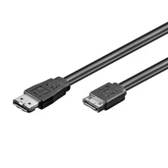 Cablu la hard disk de date, SATA tată - eSATA tată, 0,5 m, 6 Gb/s, negru, ambalat într-o pungă Cablu la hard disk de date, SATA tată - eSATA tată, 0,5 m, 6 Gb/s, negru, ambalat într-o pungă