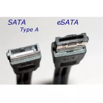 Cablu la hard disk de date, SATA tată - eSATA tată, 0,5 m, 6 Gb/s, negru, ambalat într-o pungă Cablu la hard disk de date, SATA tată - eSATA tată, 0,5 m, 6 Gb/s, negru, ambalat într-o pungă