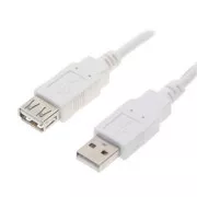 Cablu prelungitor USB Logo (2.0), USB A mascul - USB A femela, 0.3m, alb, blister