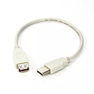 Cablu prelungitor USB Logo (2.0), USB A mascul - USB A femela, 0.3m, alb, blister