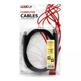 Cablu USB Logo (2.0), USB A tată - USB B tată, 1,8 m, blister