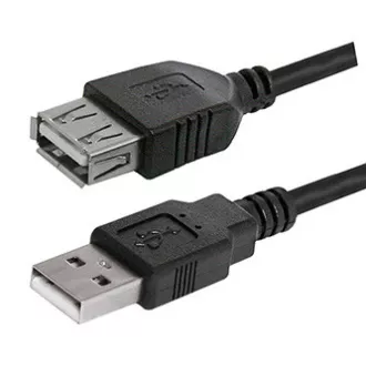 Cablu prelungitor USB Logo (2.0), USB A tată - USB A mamă, 1,8 m, negru, blister