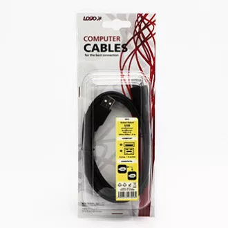 Cablu prelungitor USB Logo (2.0), USB A tată - USB A mamă, 1,8 m, negru, blister