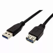 Cablu prelungitor USB (3.0), USB A tată - USB A mamă, 1,8 m, negru