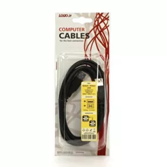 Cablu prelungitor USB Logo (3.0), USB A tată - USB A mamă, 1,8 m, negru, blister