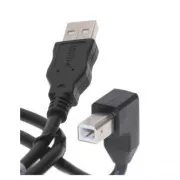 Cablu USB (2.0), USB A mascul - USB B mascul, 2m, unghiular 90°, negru