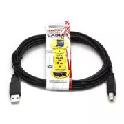 Cablu USB Logo (2.0), USB A tată - USB B tată, 3m, negru