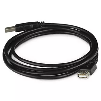 Prelungitor USB cu logo (2.0), USB A tată - USB A mamă, 3m, negru