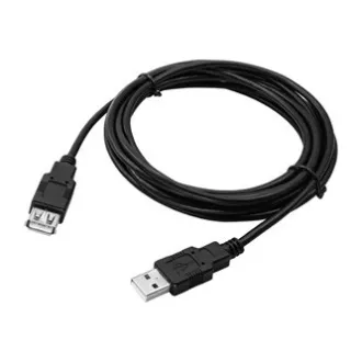 Cablu prelungitor USB Logo (2.0), USB A mascul - USB A femela, 3m, negru, blister