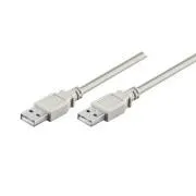 Cablu USB (2.0), USB A mascul - USB A mascul, 1.8m, gri, viteză mare, RETALIU CU AMĂNUNTUL