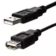 Cablu prelungitor USB Logo Economy (2.0), USB A tată - USB A mamă, 1,8 m, negru
